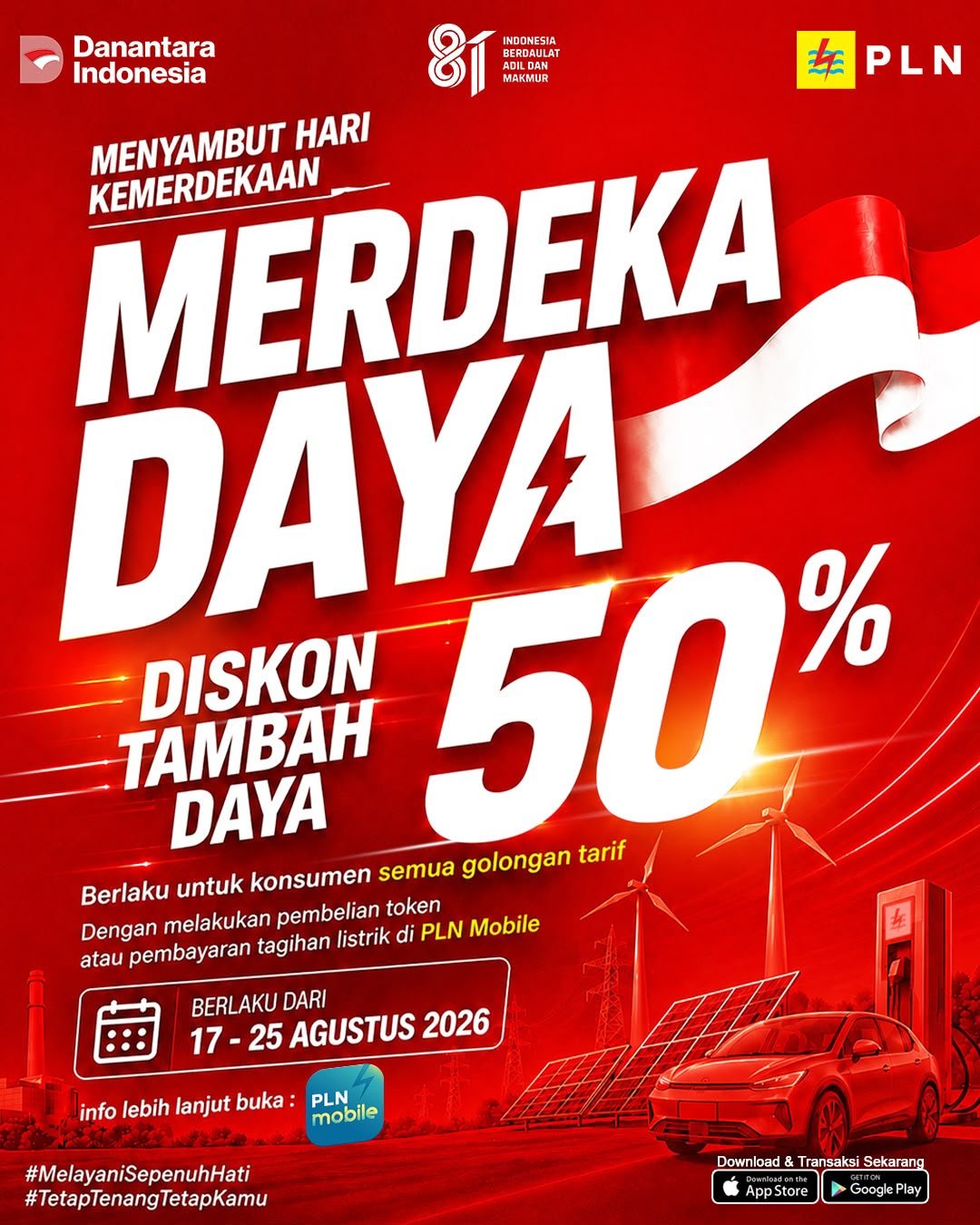 Rayakan Kemerdekaan, 2,89 Juta Pelanggan Lampung Bisa Nikmati Diskon 50 Persen Tambah Daya PLN
