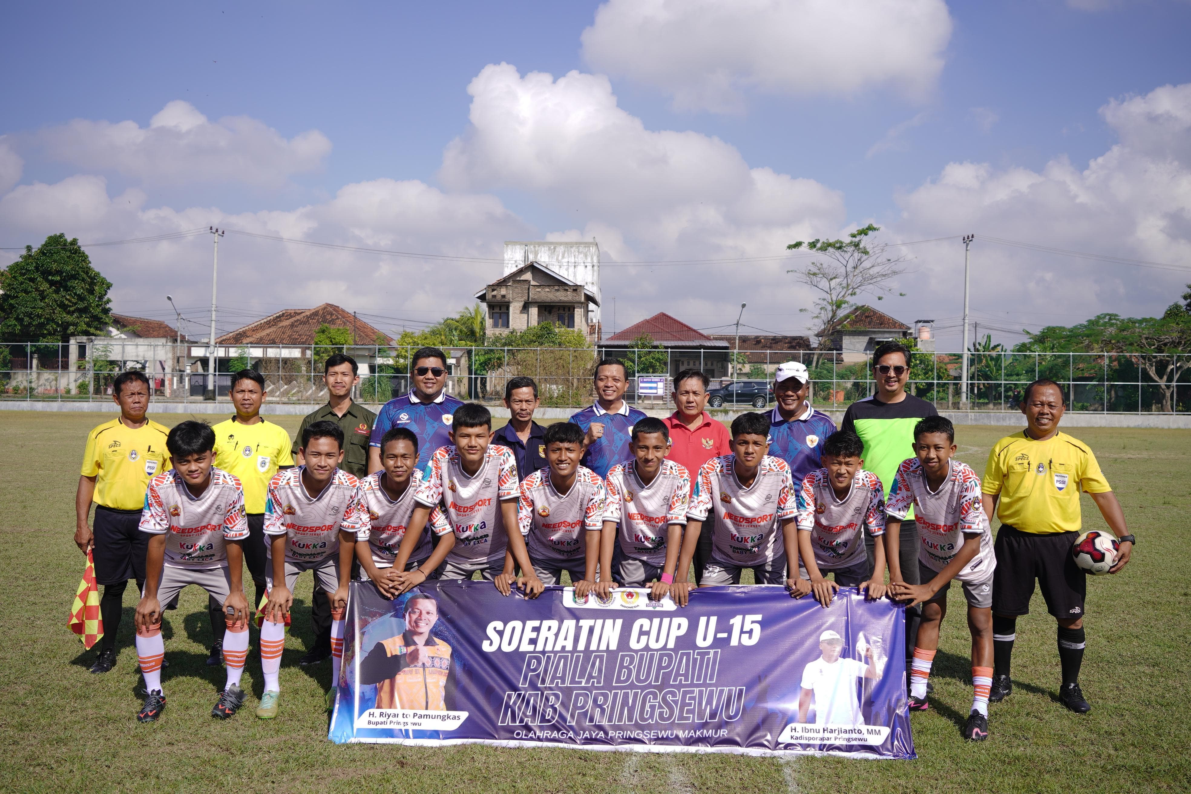 Bupati Pringsewu H. Riyanto Pamungkas Resmi Buka Kompetisi Sepak Bola Piala Soeratin U-13 Dan U-15