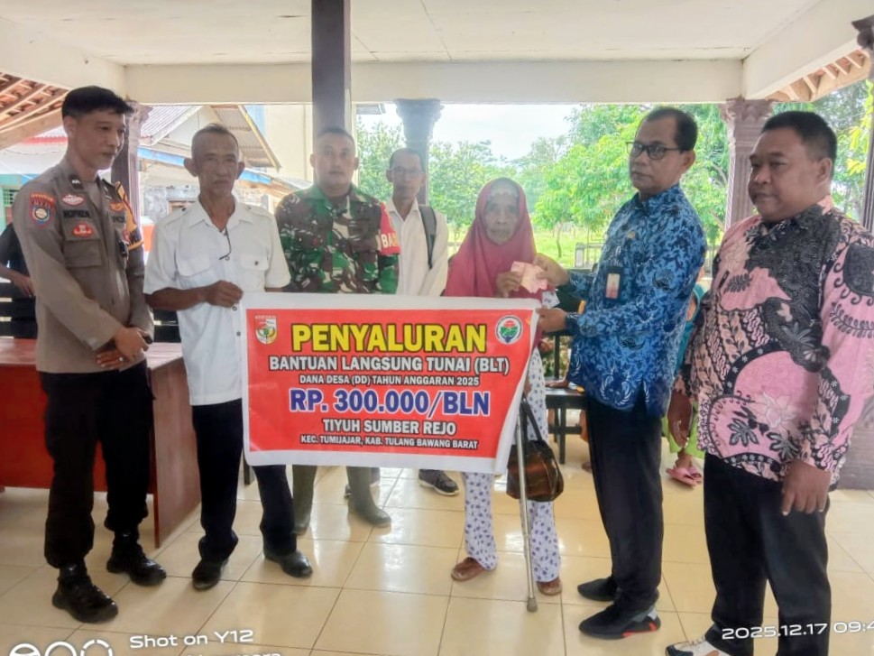 Desember 2025, Pemerintah Tiyuh Sumber Rejo Tuntaskan BLT-DD Tahap II