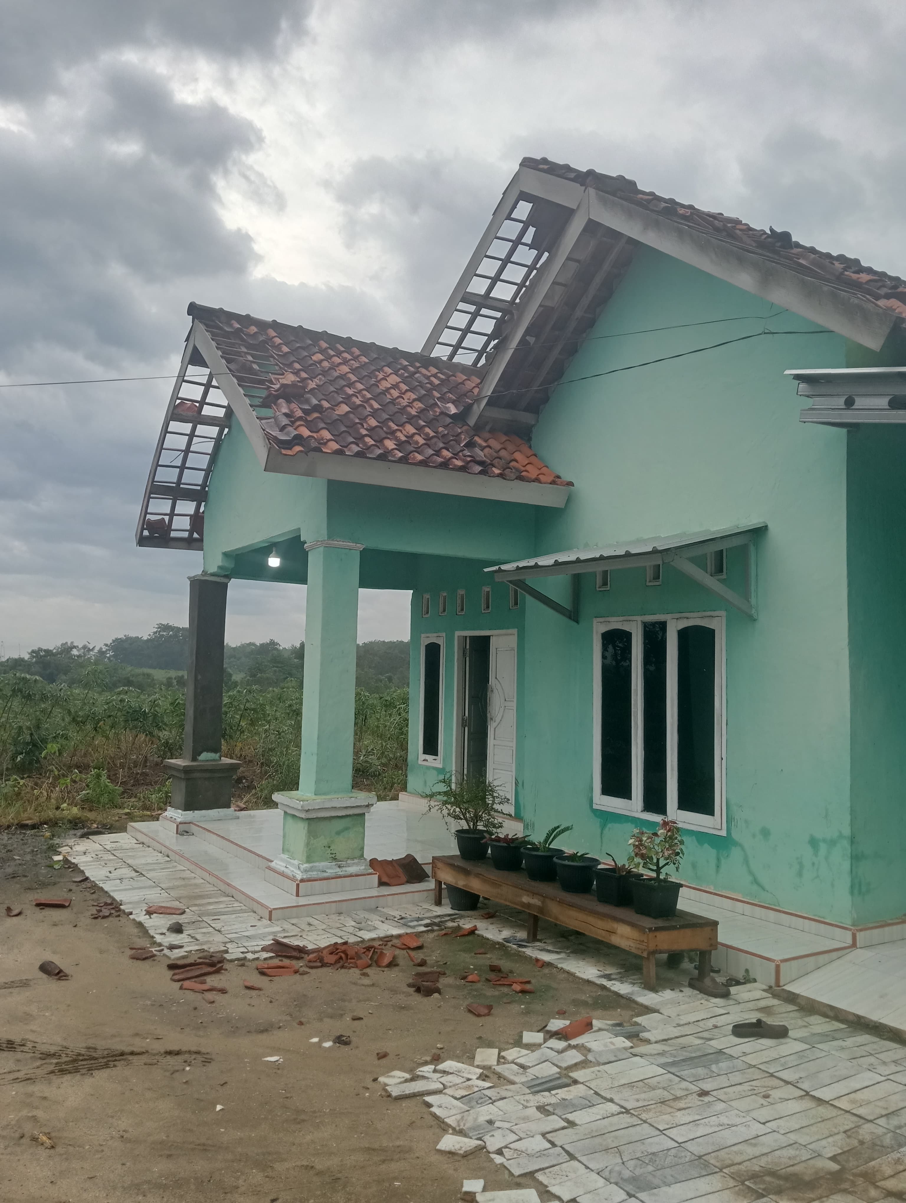 Puluhan Rumah Warga Menggala Tengah Rusak Parah Akibat Hujan Deras Disertai Angin Puting Beliung