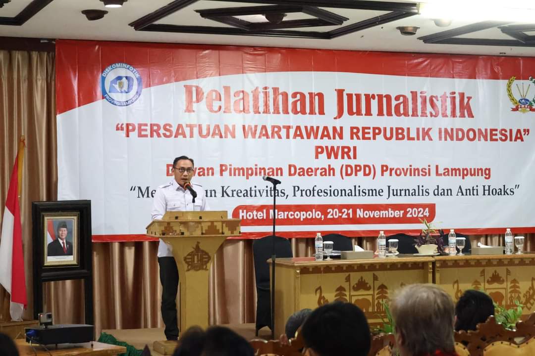 Pemprov Lampung Dukung Profesionalisme Jurnalis Melalui Pelatihan Jurnalistik Oleh PWRI Lampung