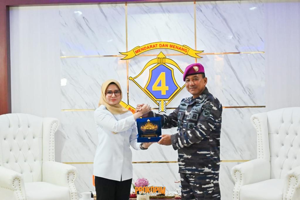 Silaturahmi Pemkab Pesawaran Dan Brigif 4 Marinir/BS Dorong Kolaborasi Lintas Sektor