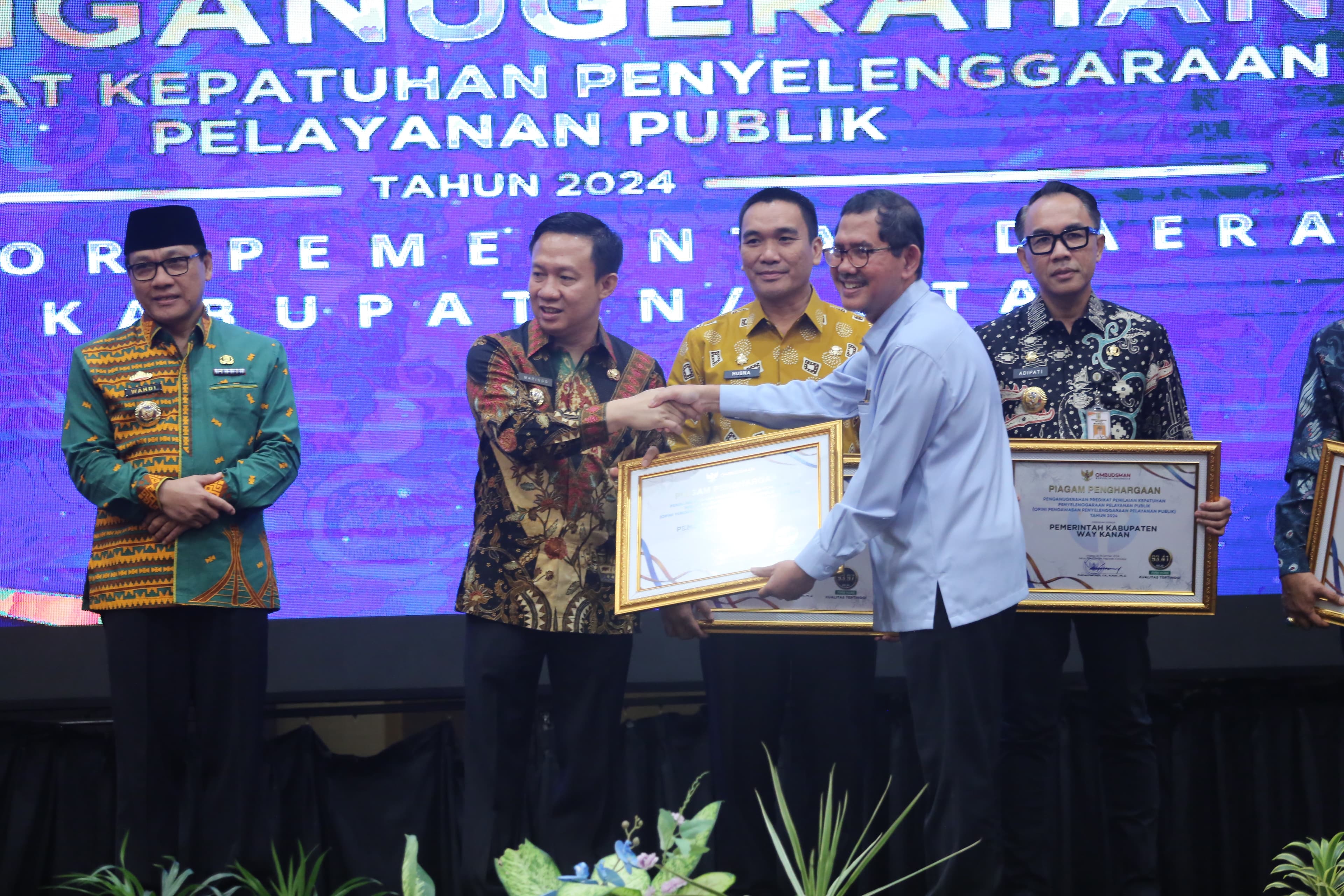 Pemerintah Kabupaten Pringsewu Meraih Penghargaan Dari Ombudsman Republik Indonesia