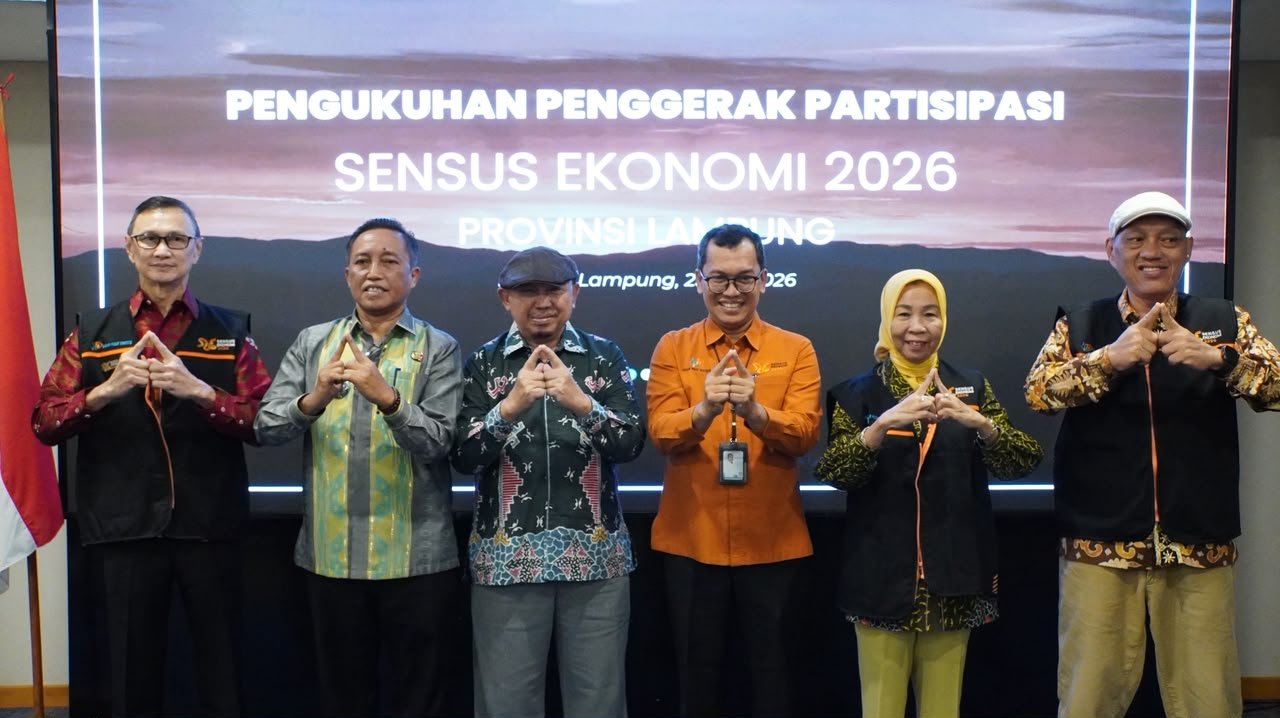 Bangun Kepercayaan Masyarakat, Pemprov Lampung Kukuhkan Penggerak Partisipasi Sensus Ekonomi 2026