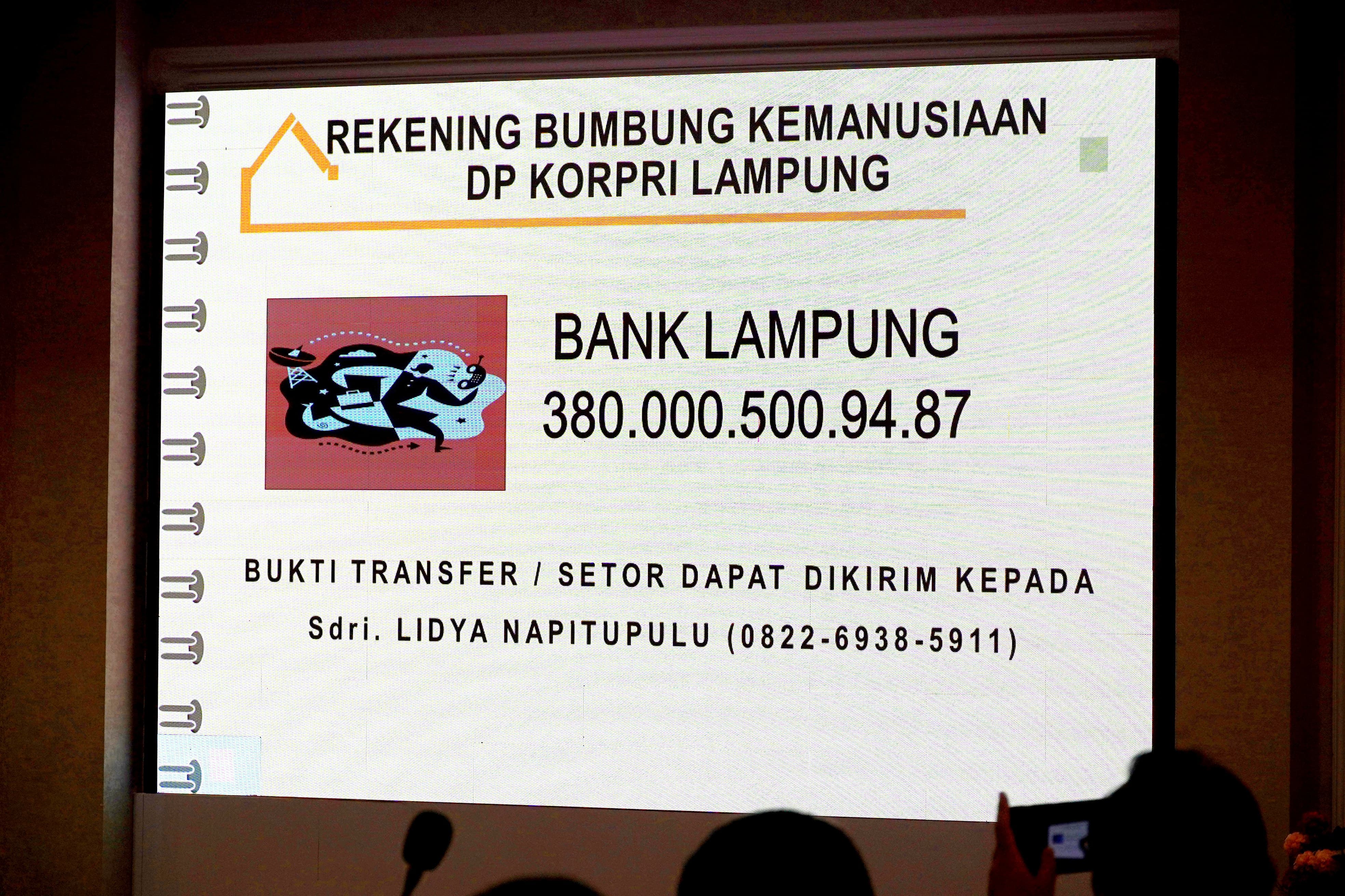 Pemprov Lampung Kirim Relawan Dan Buka Rekening Donasi Korban Bencana Alam