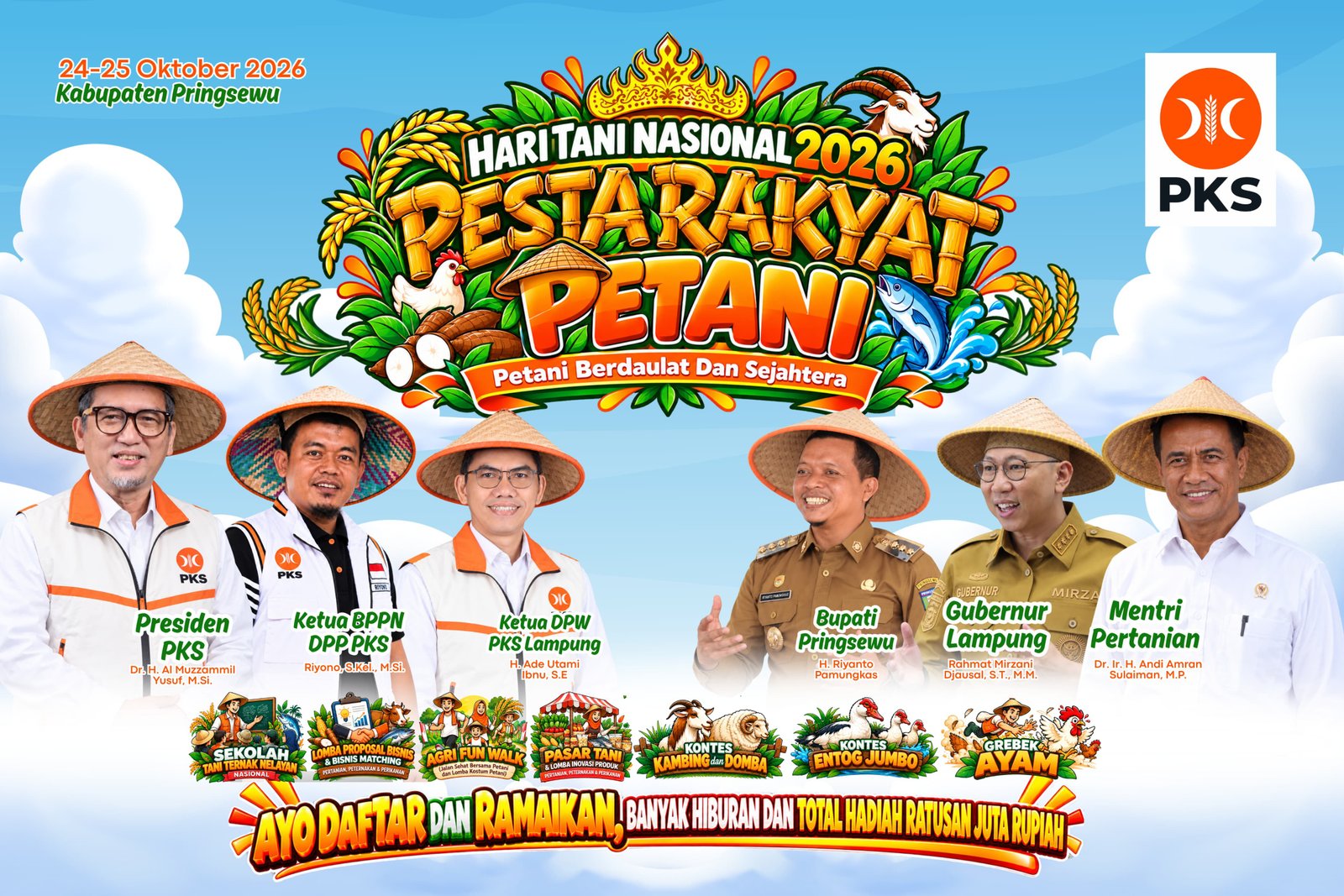 AMY Hadiri Pesta Rakyat Petani Di Lampung, Riyono Caping: Bukti Nyata Keberpihakan PKS
