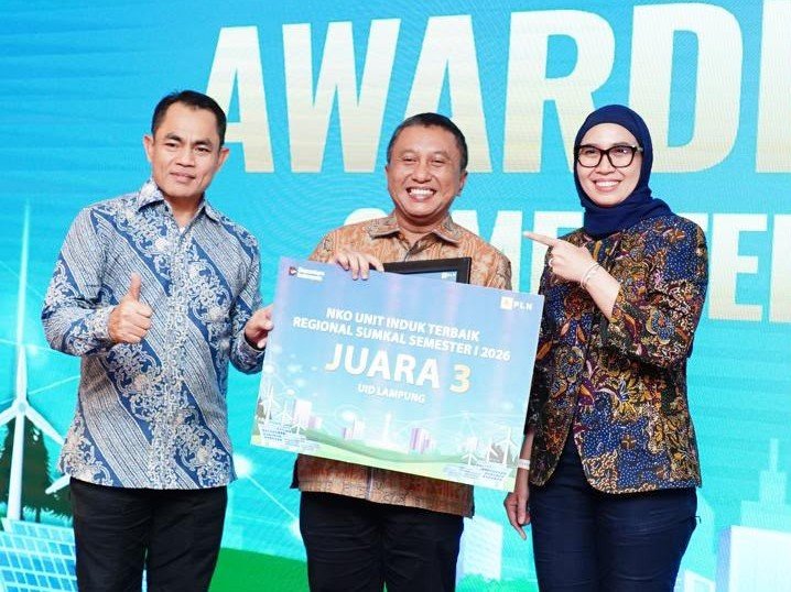 PLN UID Lampung Raih Juara 3 Kinerja Operasi Regional Sumkal Semester I 2026
