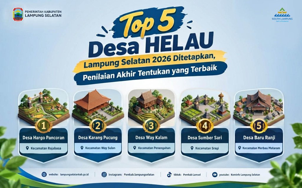 Top 5 Desa HELAU Lampung Selatan 2026 Ditetapkan, Penilaian Akhir Tentukan Yang Terbaik