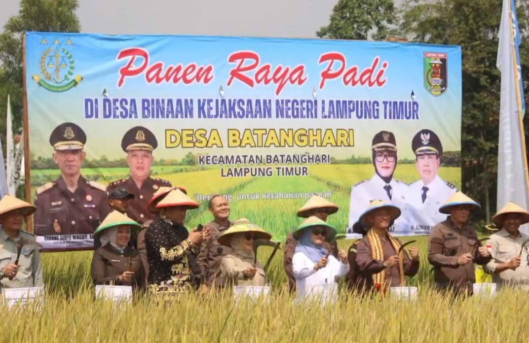 Kajati Lampung Panen Raya 57.683 Ton Gabah Bersama Petani Mitra Adhyaksa Kejari