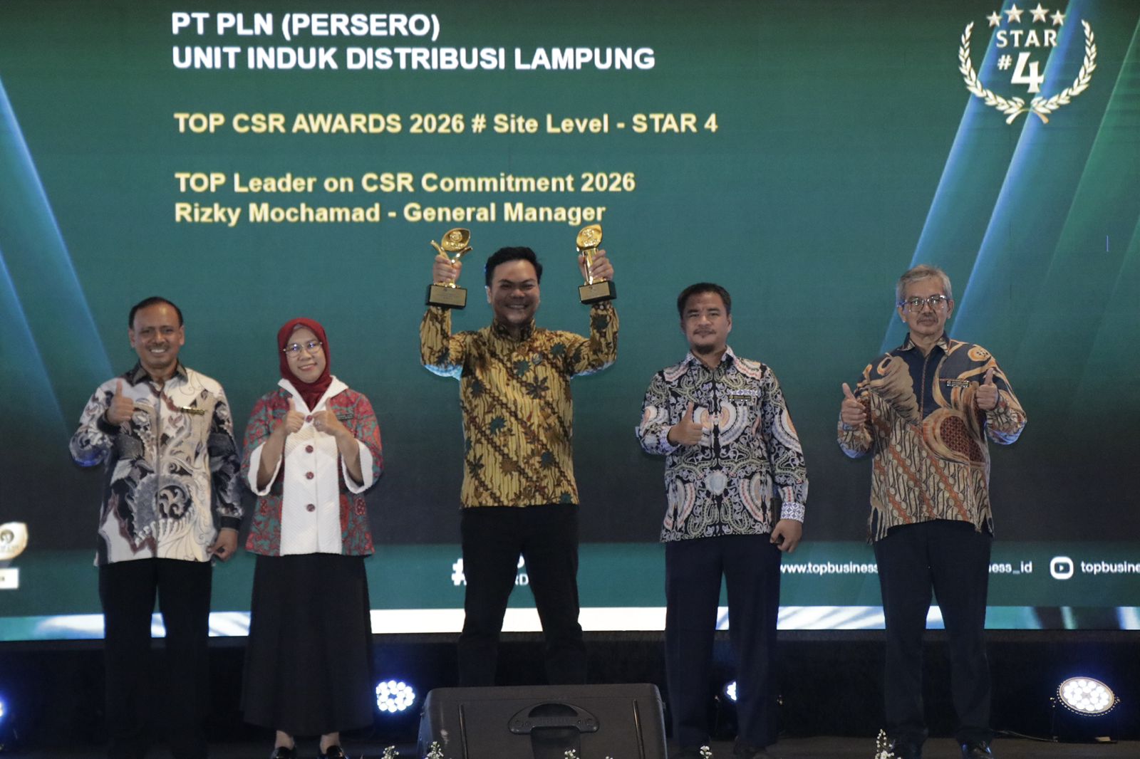 Perkuat Ekosistem Kendaraan Listrik Melalui Pendidikan Vokasi, PLN UID Lampung Raih TOP CSR Awards 2026 STAR 4