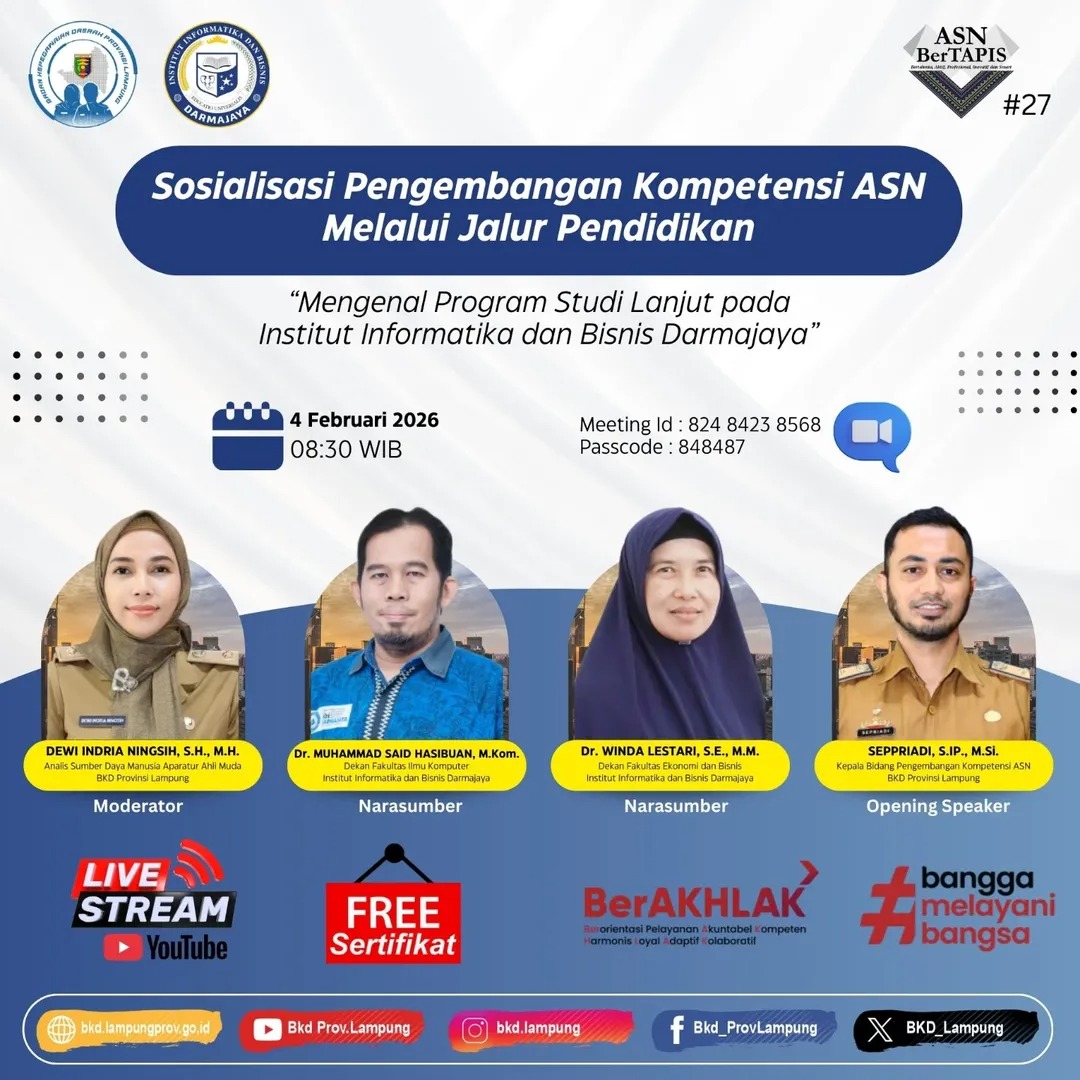 Dosen IIB Darmajaya Jadi Garda Depan Pengembangan Kompetensi ASN Lampung