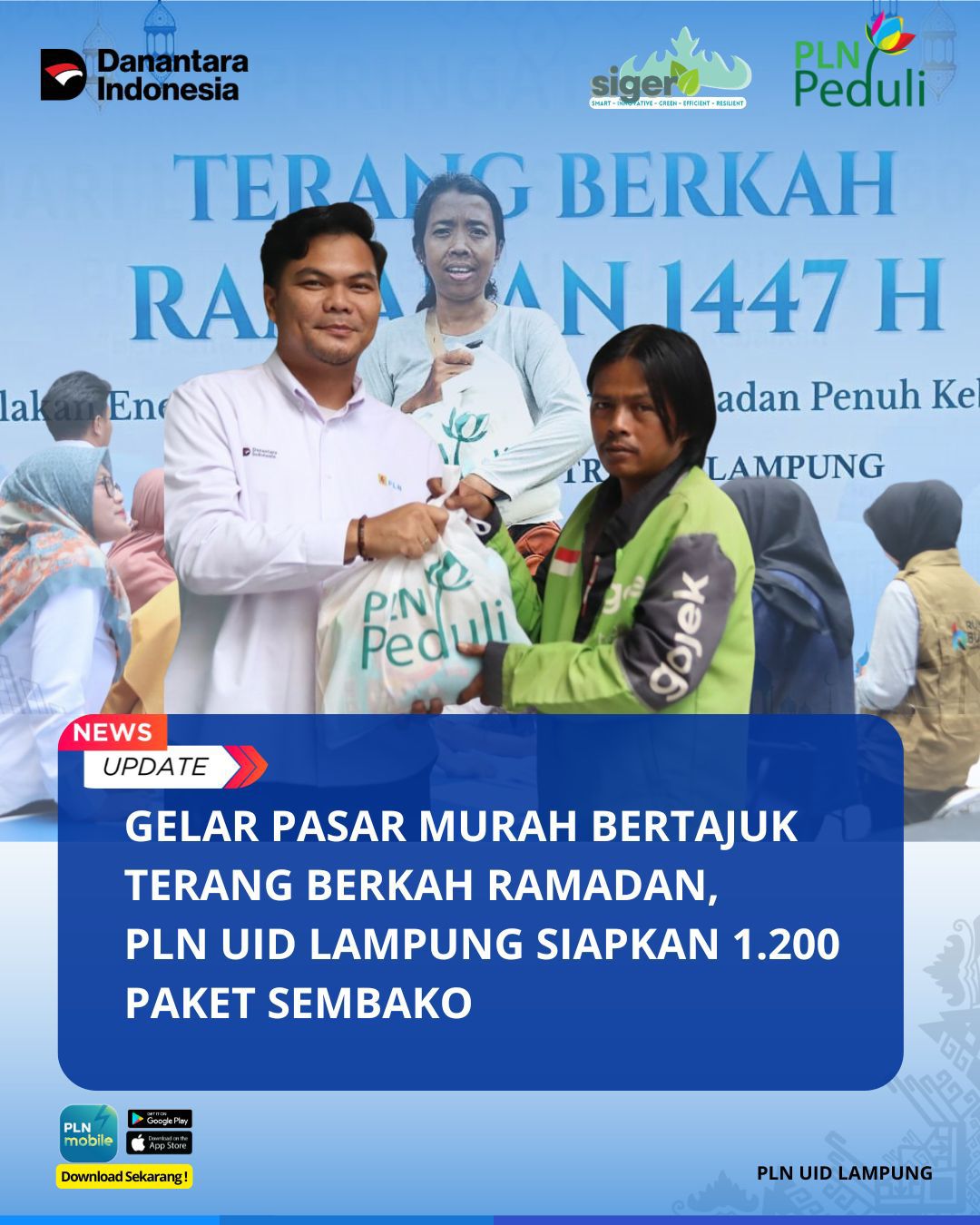Gelar Pasar Murah Bertajuk Terang Berkah Ramadan, PLN UID Lampung Siapkan 1200 Paket Sembako