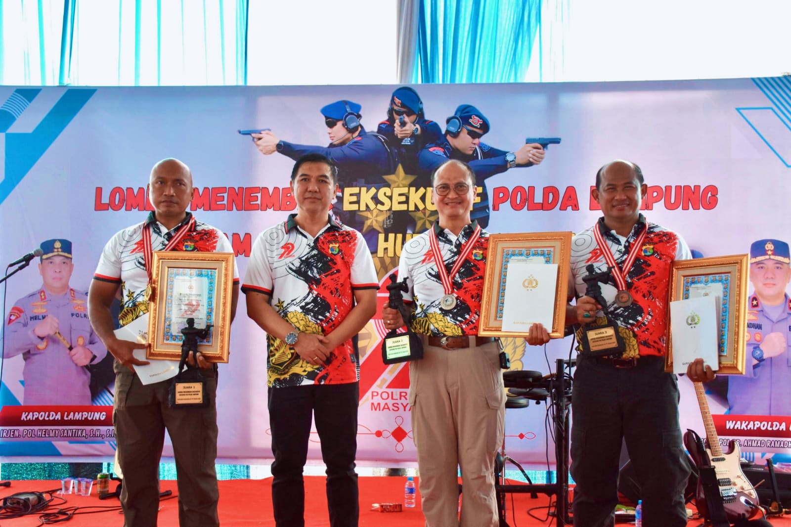 Korem 043/Gatam Raih Juara Pada Kejuaraan Menembak Eksekutif Bhayangkara Polda Lampung