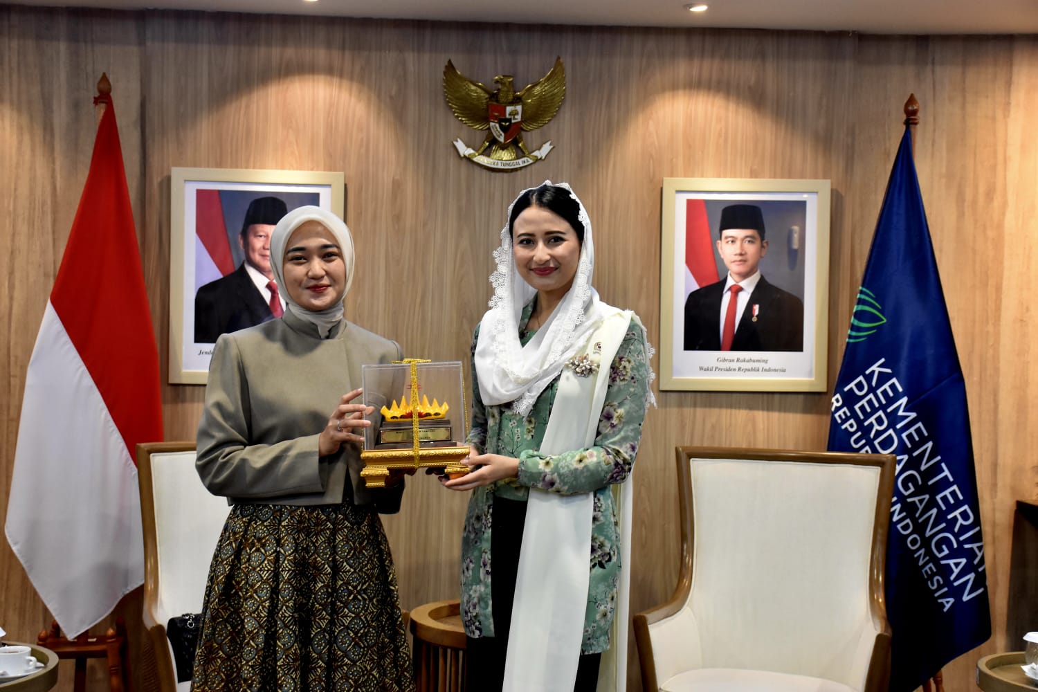 Wagub Jihan Nurlela Gelar Pertemuan Dengan Wamen Perdagangan Dyah Roro Esti Di Jakarta