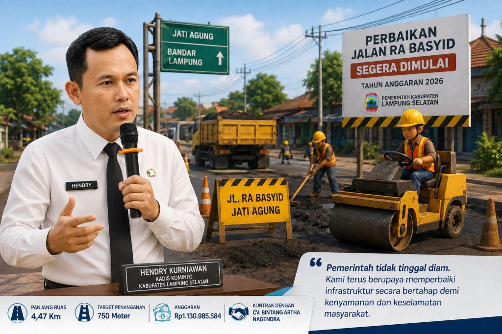 Perbaikan Jalan RA Basyid Segera Dimulai, Pemkab Lamsel Pastikan Mobilitas Warga Lebih Aman Dan Nyaman