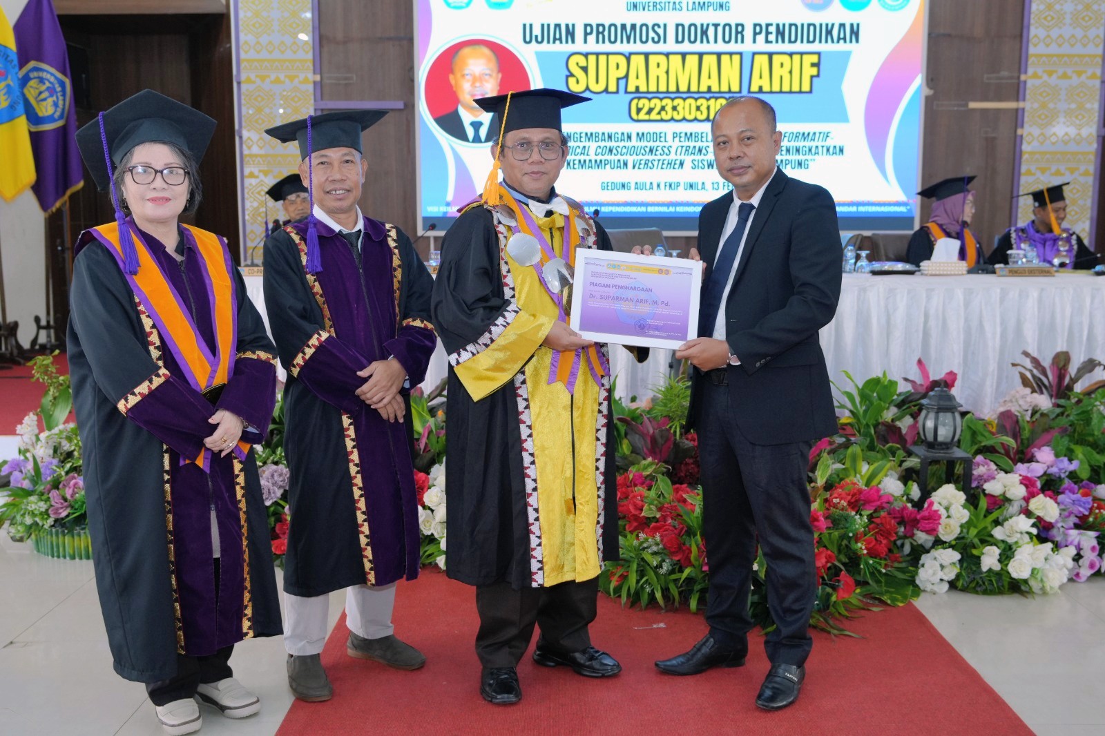 Unila Hadirkan Model Pembelajaran Sejarah Transformatif Dalam Promosi Doktor Suparman Arif