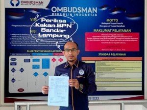 Penundaan Berlarut Layanan, DPP KAMPUD Laporkan Ulin Nuha Kakan BPN Bandar Lampung Ke OMBUDSMAN