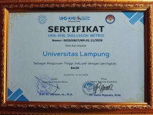 Unila Raih Penghargaan UNS-KND Inclusion Metric 2026